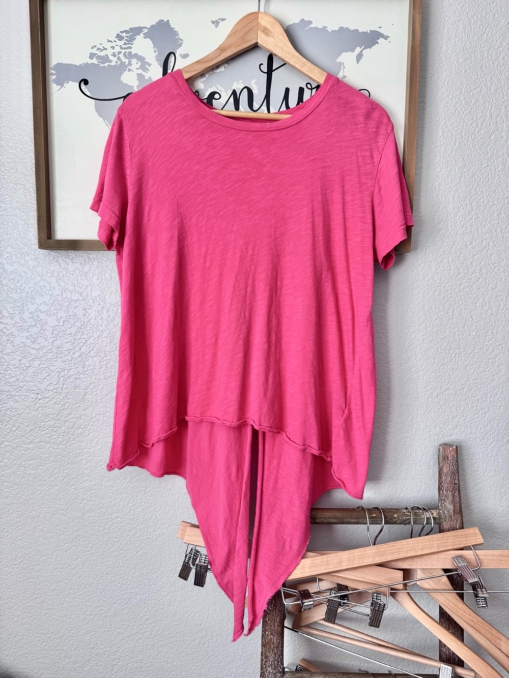 Sundry cotton pink vguc tie back tshirt hot pink size 3 ( large)